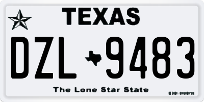 TX license plate DZL9483