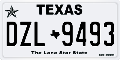 TX license plate DZL9493