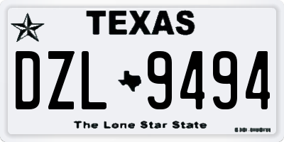 TX license plate DZL9494
