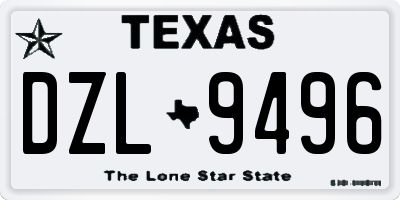 TX license plate DZL9496