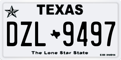 TX license plate DZL9497