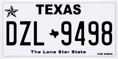 TX license plate DZL9498
