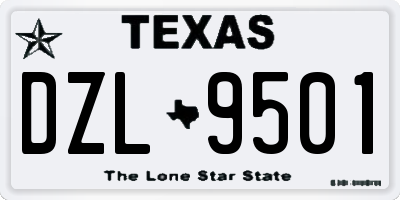 TX license plate DZL9501