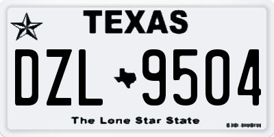 TX license plate DZL9504