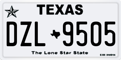 TX license plate DZL9505