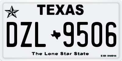 TX license plate DZL9506