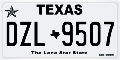 TX license plate DZL9507