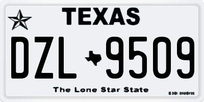 TX license plate DZL9509