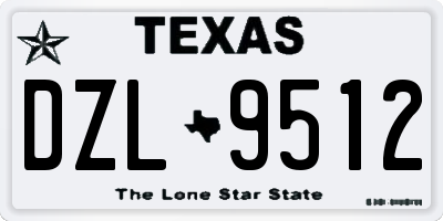 TX license plate DZL9512