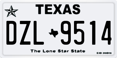 TX license plate DZL9514