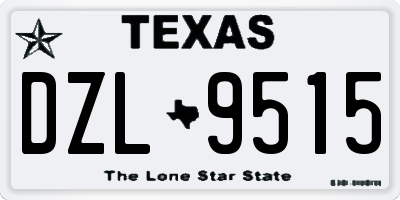 TX license plate DZL9515