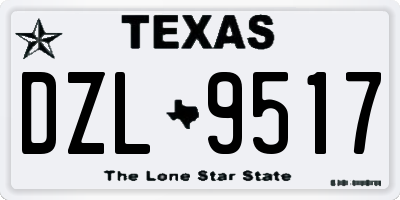 TX license plate DZL9517