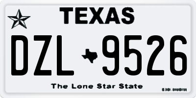 TX license plate DZL9526