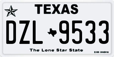 TX license plate DZL9533