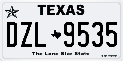 TX license plate DZL9535