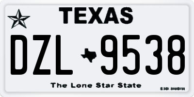 TX license plate DZL9538