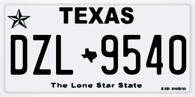 TX license plate DZL9540