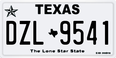 TX license plate DZL9541