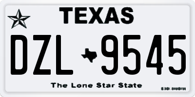 TX license plate DZL9545