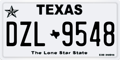 TX license plate DZL9548