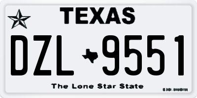 TX license plate DZL9551
