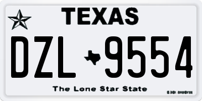 TX license plate DZL9554