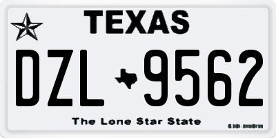 TX license plate DZL9562