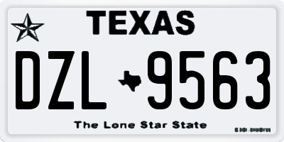 TX license plate DZL9563