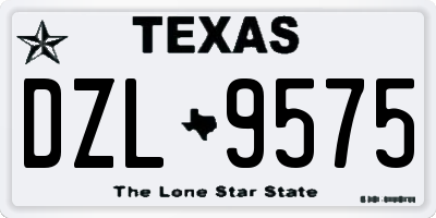 TX license plate DZL9575