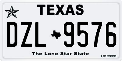 TX license plate DZL9576