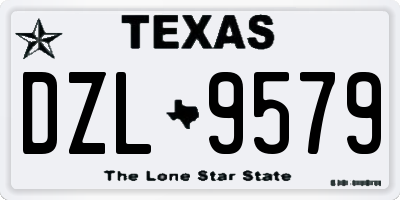 TX license plate DZL9579