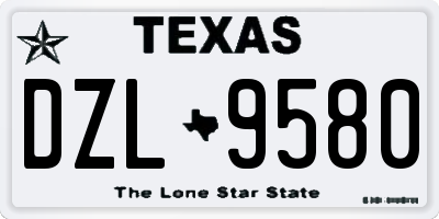 TX license plate DZL9580