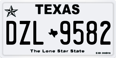 TX license plate DZL9582