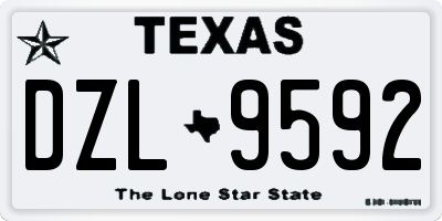 TX license plate DZL9592