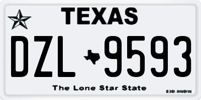 TX license plate DZL9593