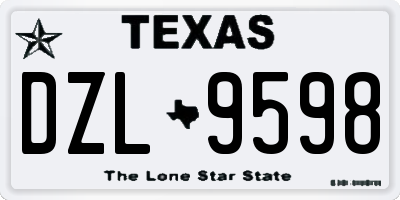 TX license plate DZL9598