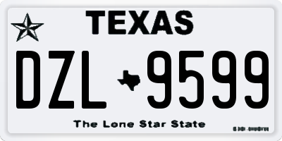 TX license plate DZL9599