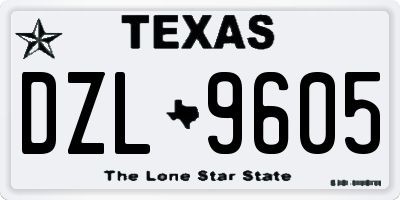 TX license plate DZL9605