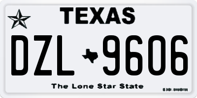 TX license plate DZL9606