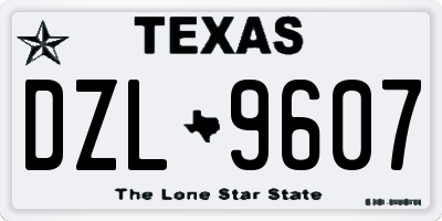 TX license plate DZL9607
