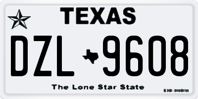 TX license plate DZL9608