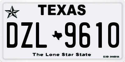 TX license plate DZL9610