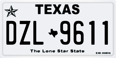 TX license plate DZL9611