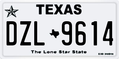 TX license plate DZL9614