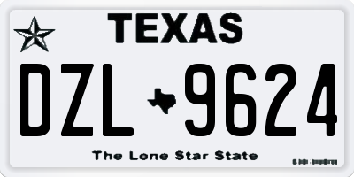 TX license plate DZL9624