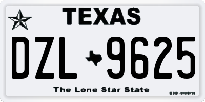 TX license plate DZL9625