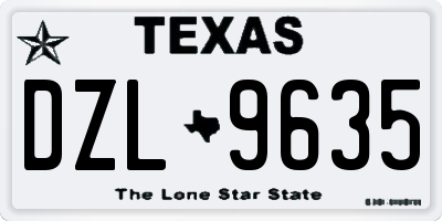 TX license plate DZL9635