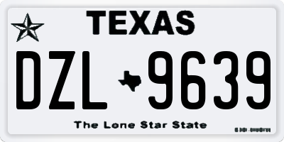 TX license plate DZL9639
