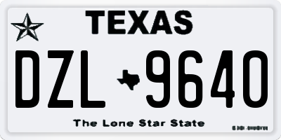 TX license plate DZL9640