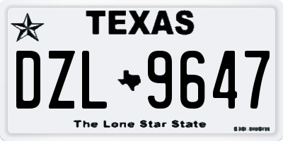 TX license plate DZL9647